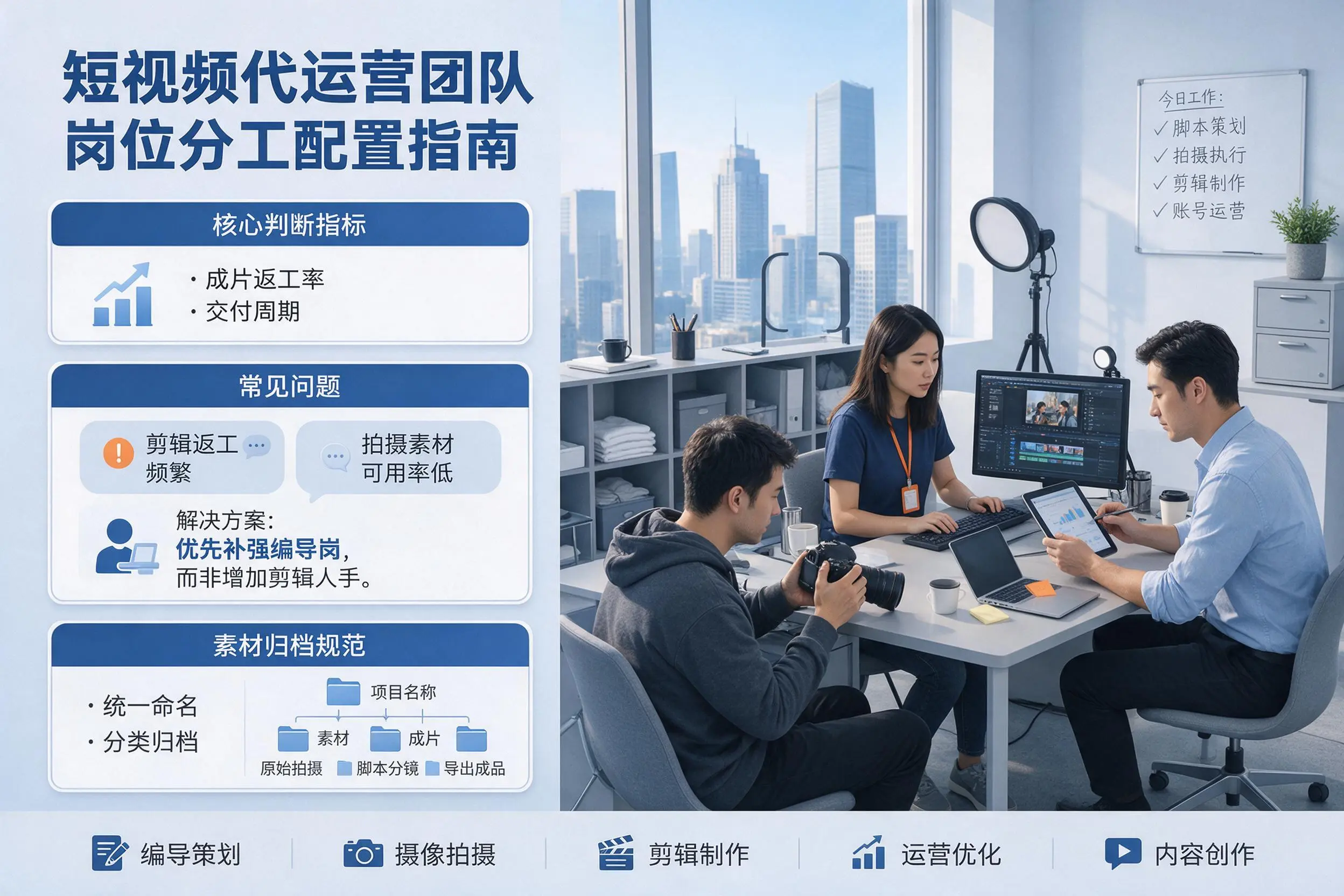 短视频代运营团队如何配置？桂林企业岗位分工科普说明