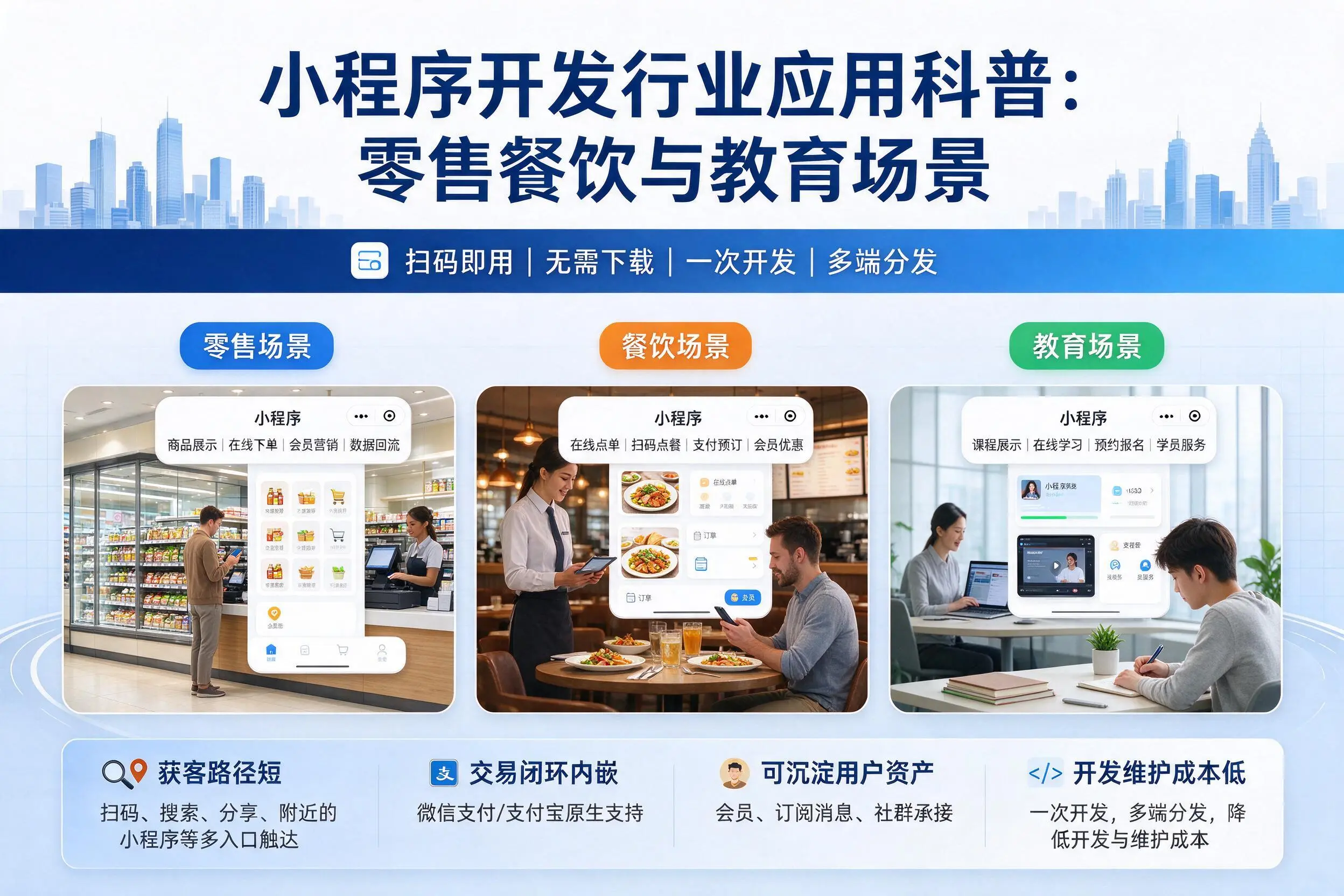 桂林小程序开发行业应用科普:零售餐饮与教育场景