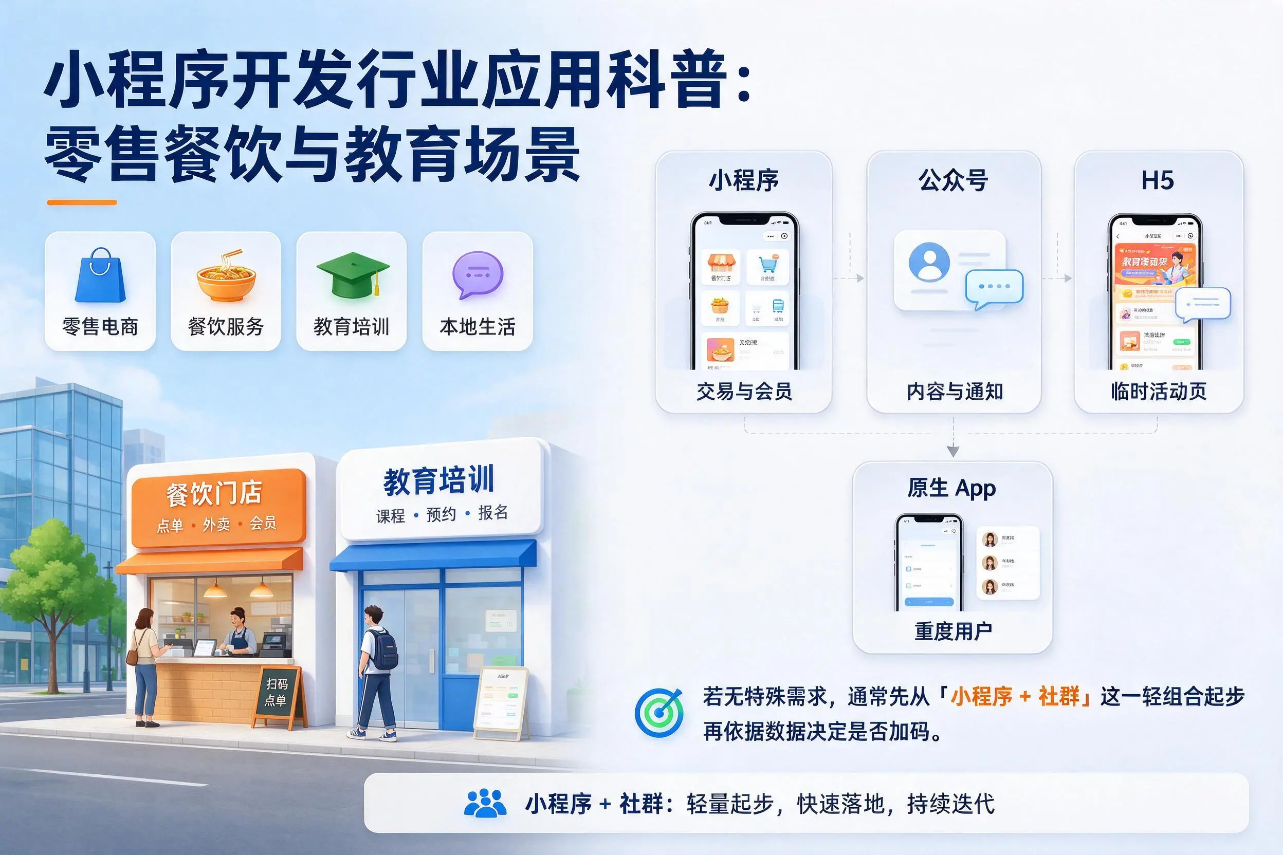 桂林小程序开发行业应用科普:零售餐饮与教育场景