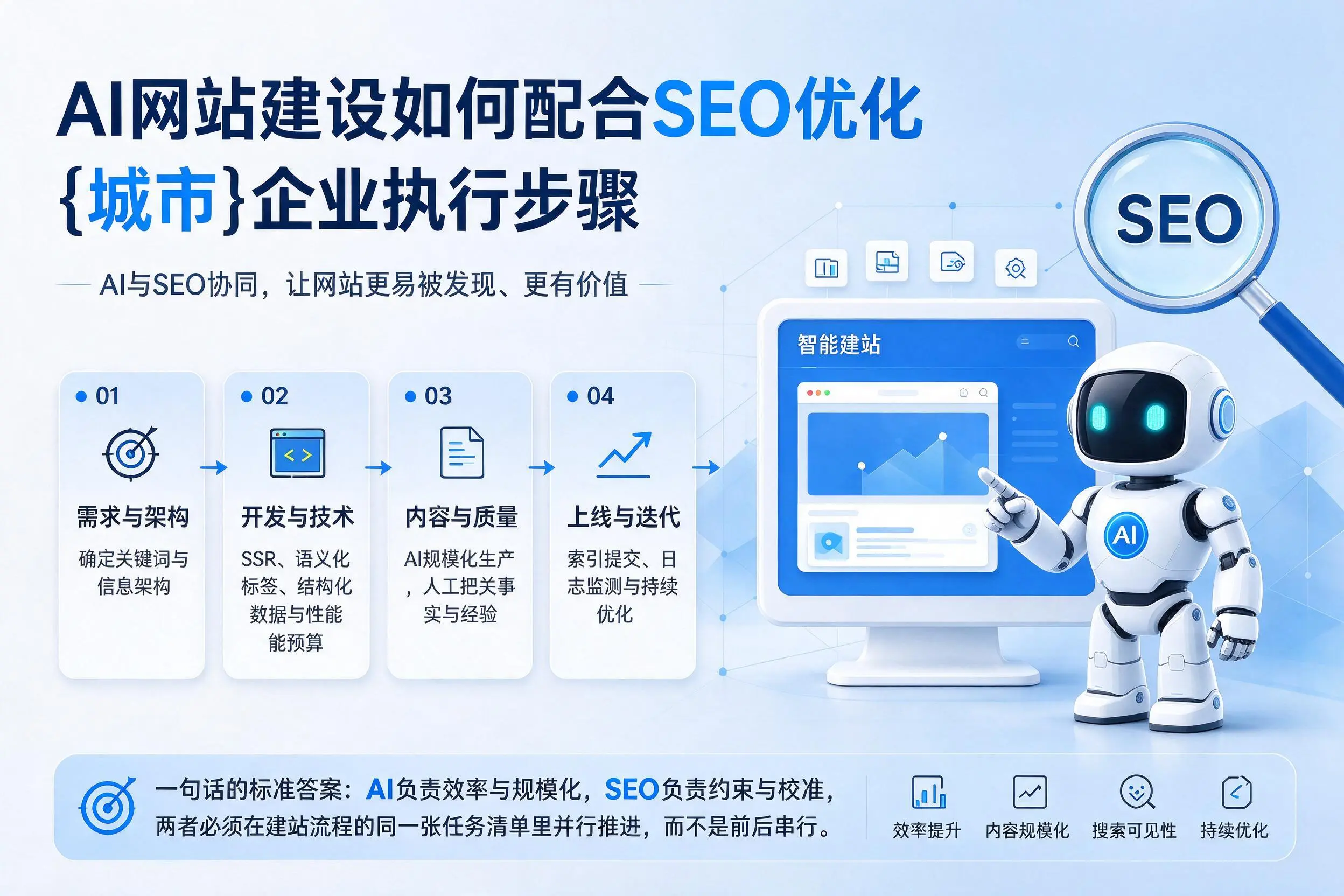 AI网站建设如何配合SEO优化，桂林企业执行步骤