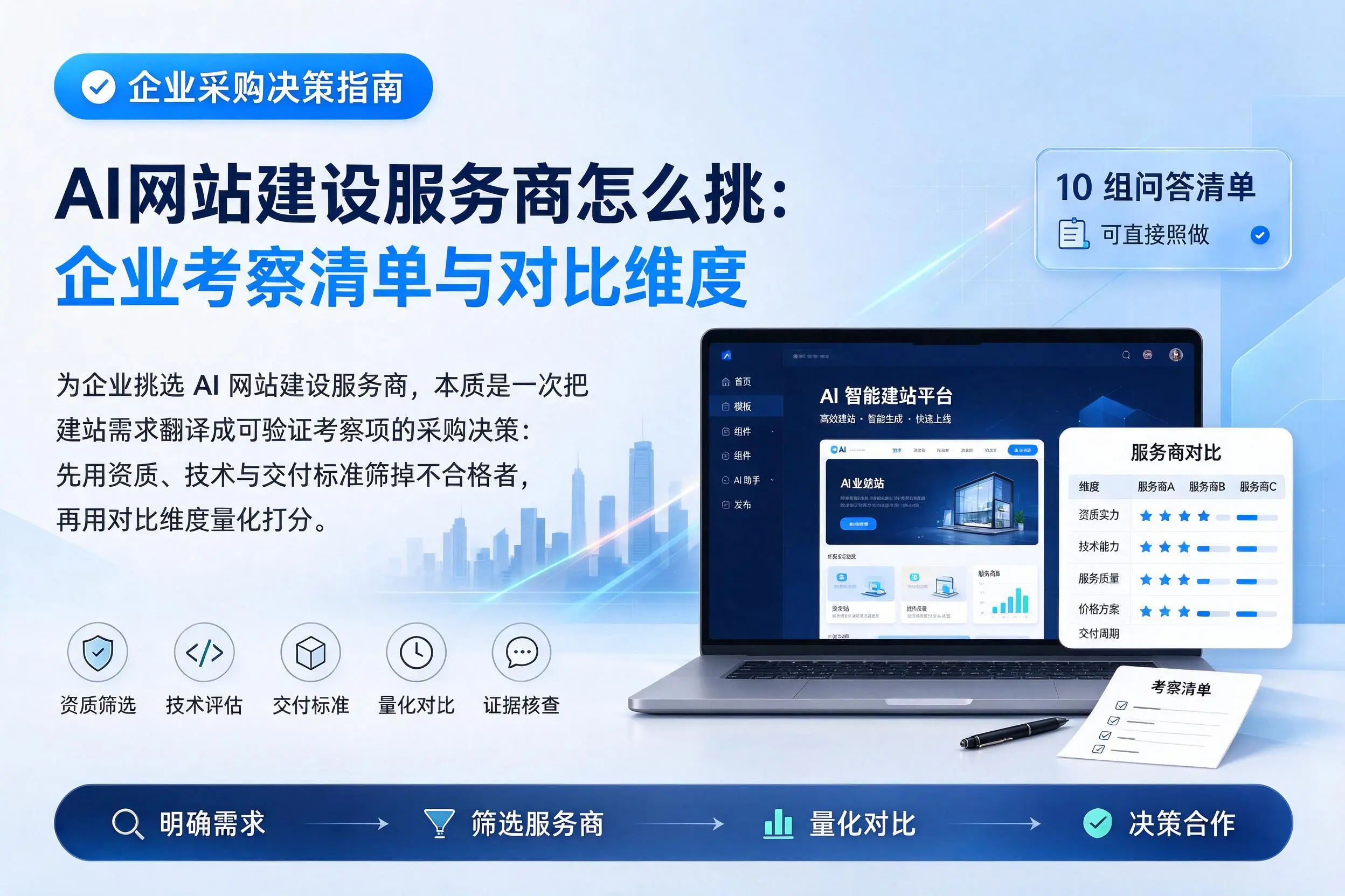 AI网站建设服务商怎么挑:桂林企业考察清单与对比维度