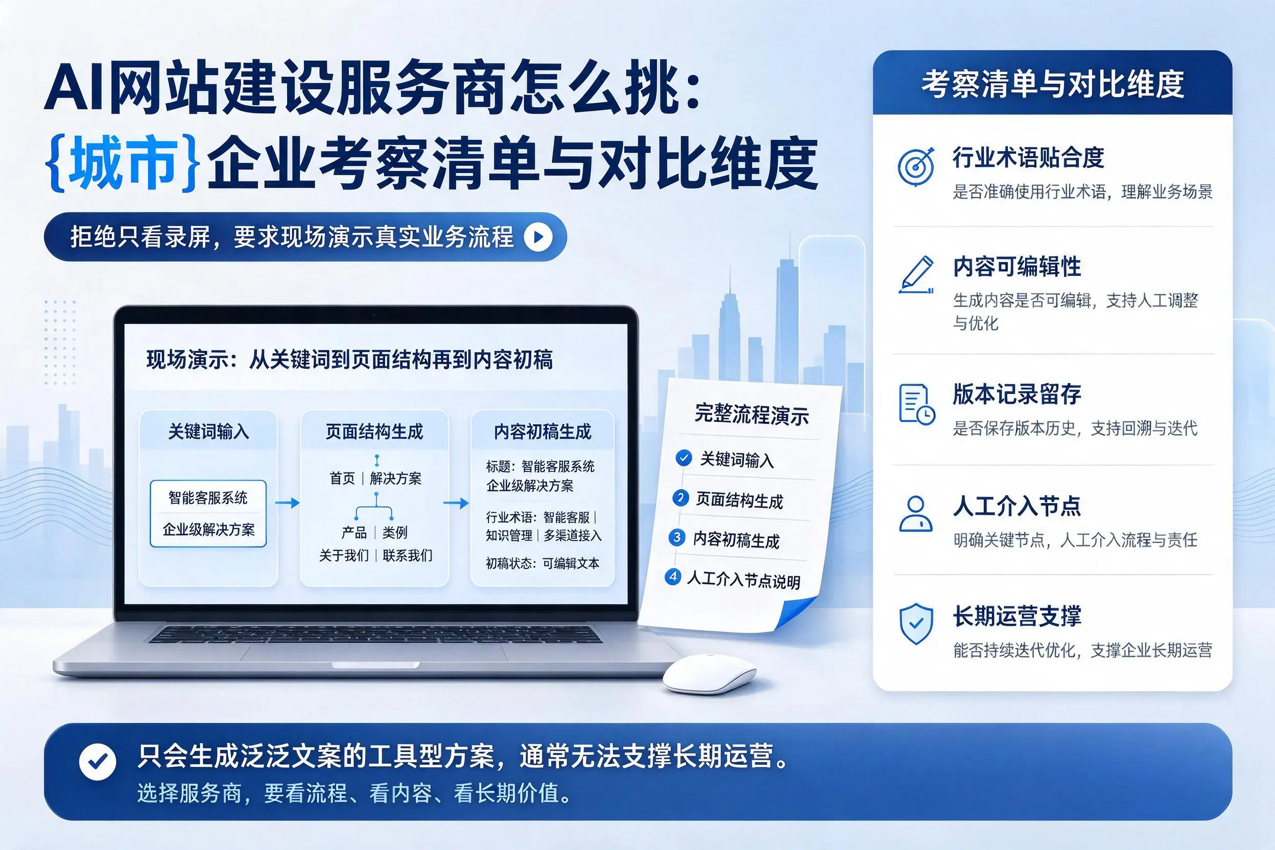 AI网站建设服务商怎么挑:桂林企业考察清单与对比维度