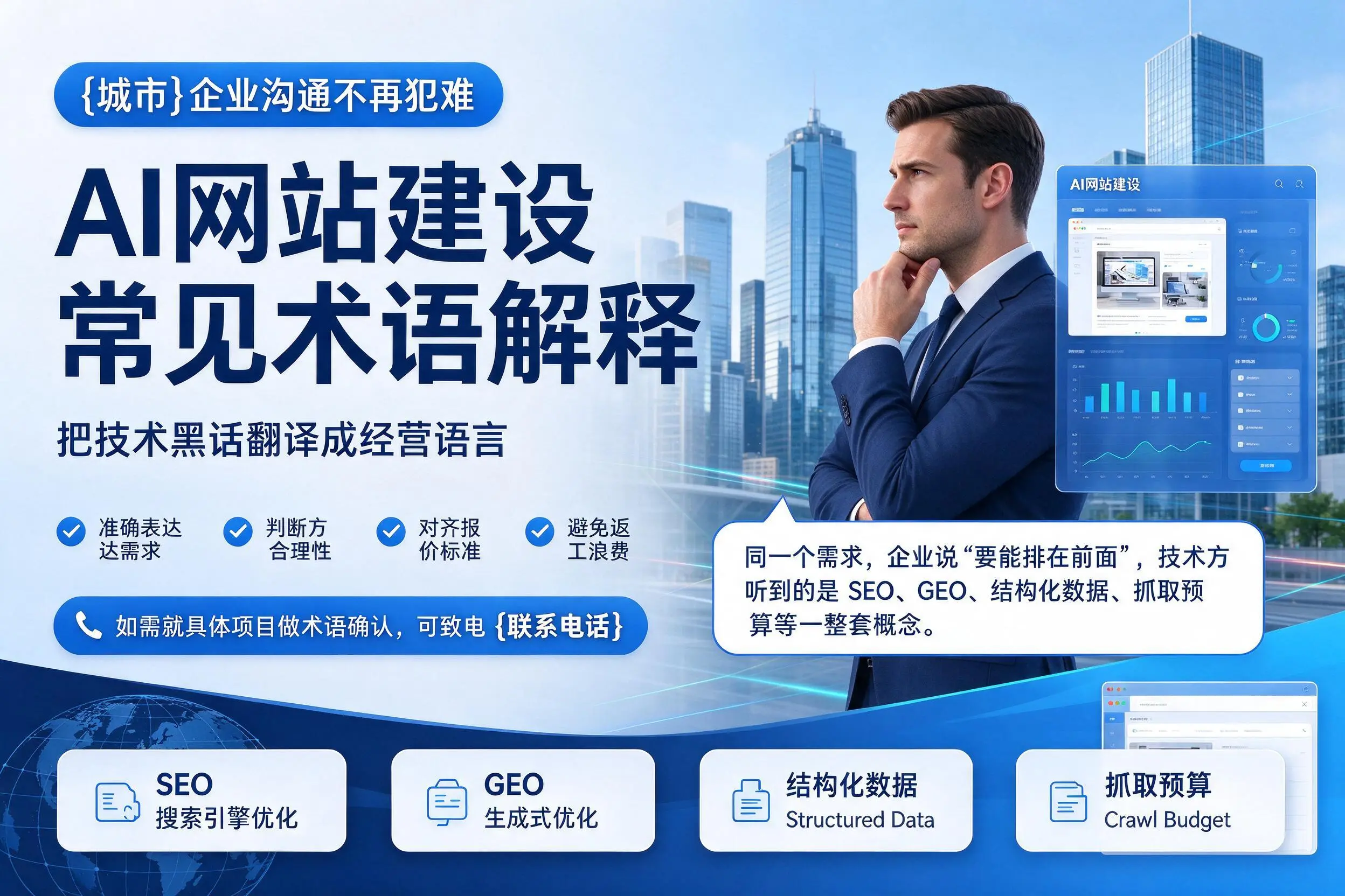 AI网站建设常见术语解释,桂林企业沟通不再犯难